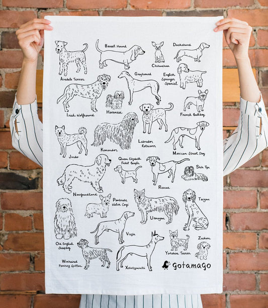 Alphabet Dogs - Tea Towel-Outpost Coffee Roasters