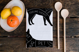 Cat & Dog Petting - Tea Towel