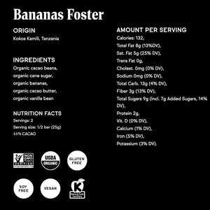 Raaka Chocolate - Bananas Foster Bar, dark unroasted chocolate