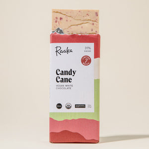 Raaka Chocolate - Candy Cane White Chocolate Bar; LIMITED EDITION