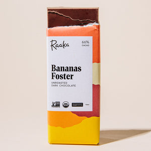 Raaka Chocolate - Bananas Foster Bar, dark unroasted chocolate