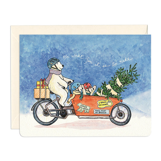 Cargo Bike Ride - Holiday Greeting Card - Outpost Coffee Roasters