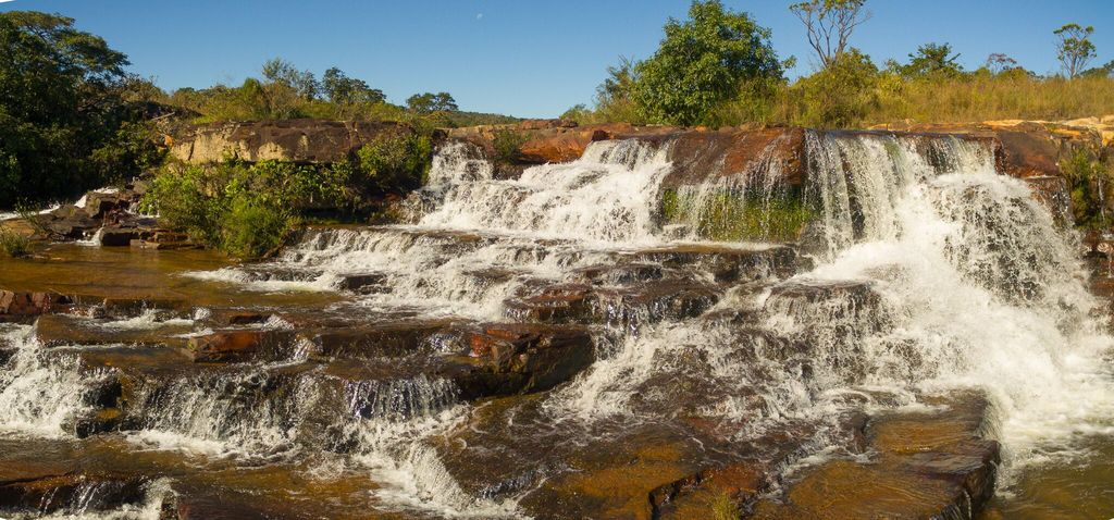 Cascading waterfall on Fazenda Cachoeira